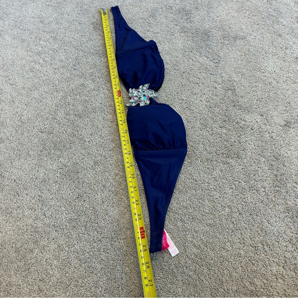 Victoria's Secret blue bandeau bikini top gem jewelled Sz M - Picture 13 of 14